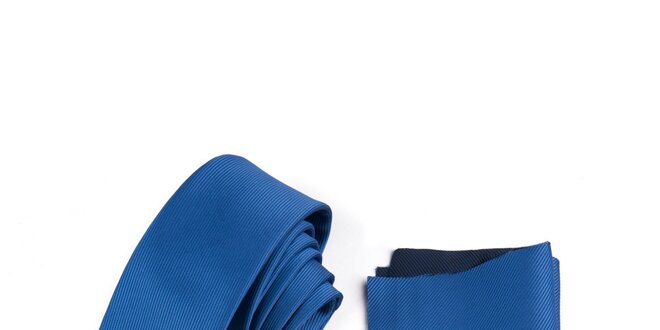 Pánská světle modrá sada - kravata a kapesníček Giorgio di Mare
