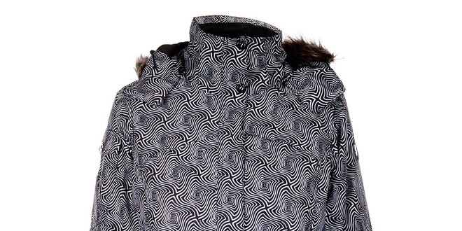 Dámská černá zimní bunda Trimm Nessa s kožíškem a potiskem