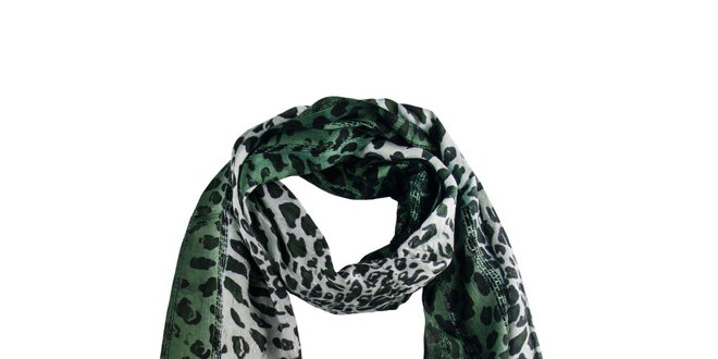 Dámská zelená leopardí šála Via Bellucci