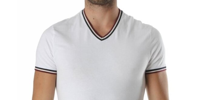 Pánské bílé tričko s véčkovým výstřihem Kenzo
