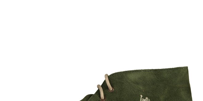 Pánské trávově zelené kotníčkové semišové boty U.S. Polo