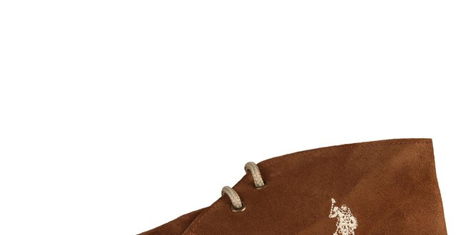 Dámské kaštanově hnědé šněrovací boty U.S. Polo