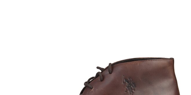 Pánské kožené hnědé boty U.S. Polo