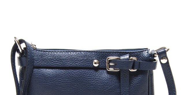Dámská modrá kožená kabelka přes rameno Isabella Rhea
