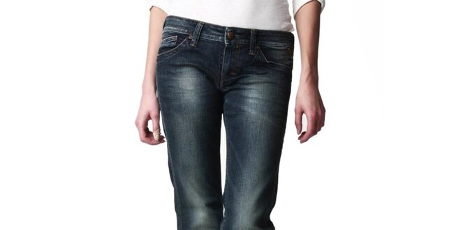 Dámské rovné tmavé džíny s šisováním Replay