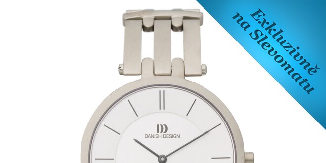Dámské kulaté hodinky s bílým ciferníkem Danish Design