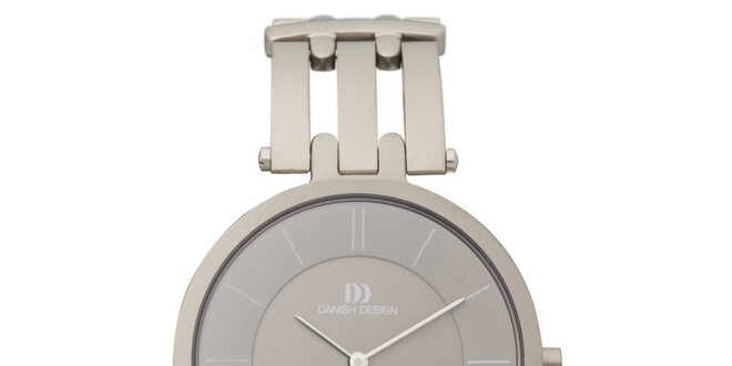 Dámské kulaté hodinky s šedostříbrným ciferníkem Danish Design