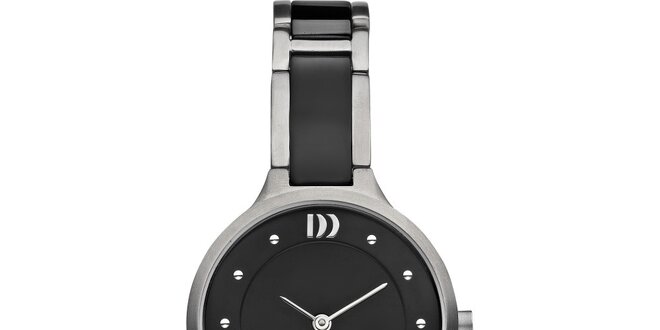 Dámské titanové černé hodinky s analogovým ciferníkem Danish Design