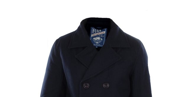 Pánský modrý dvouřadý kabát Fuga