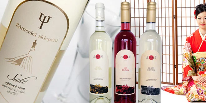 3 aperitivní rýžová vína Saké české výroby