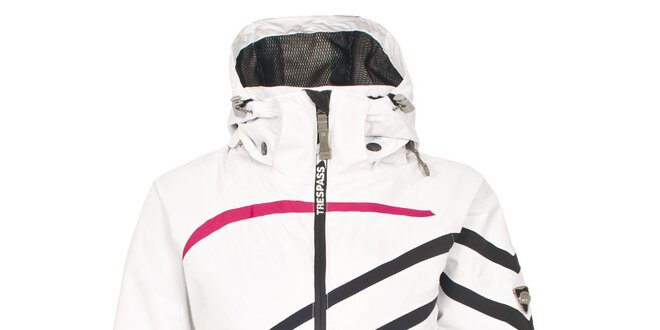 Dámská bílá lyžařská bunda s proužky Trespass