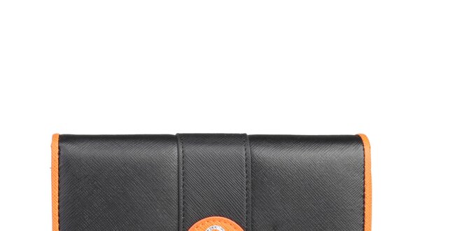 Dámská černá peněženka s oranžovými prvky Benetton