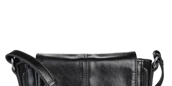Dámská černá kabelka s klopou Sisley