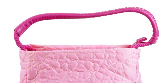 Dámská růžová kabelka Sisley s ozdobným prošíváním