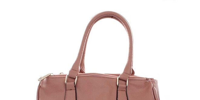 Dámská růžová kabelka s patentkovým zavíráním London Fashion