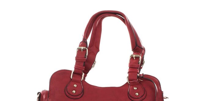 Dámská červená kabelka s odnímatelným popruhem London Fashion