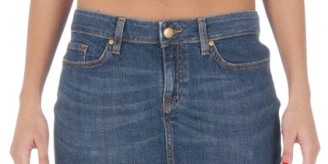 Dámská krátká modrá džínová sukně Tommy Hilfiger
