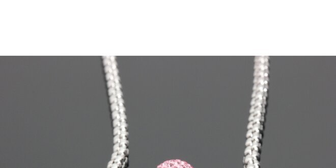 Dámský řetízek s růžovým přívěskem s krystalky Swarovski