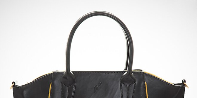 Dámská černá kabelka s kontrastními zipy Felice
