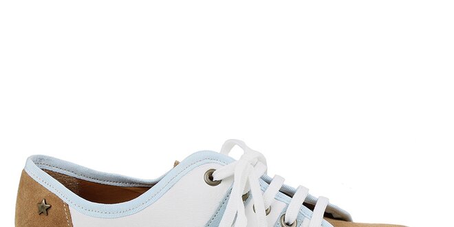 Dámské modro-bílo-hnědé tenisky na platformě Cubanas Shoes