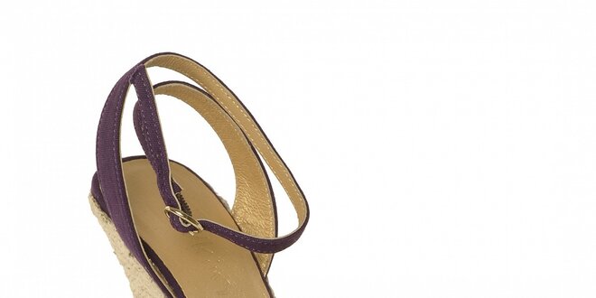 Letní obuv značky Vkingas na jutovém klínu ve fialové barvě