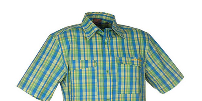 Pánská zeleno-modrá kostkovaná košile Envy
