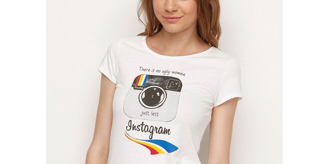 Dámské bílé tričko s Instagramem Dogo