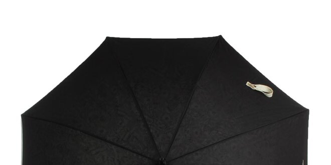 Dámský černý deštník s vzorovaným vnitřkem Ferré Milano