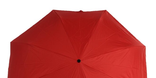 Dámský červeno-černý skládací deštník Ferré Milano s vzorovaným vnitřkem