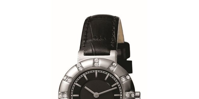Dámské hodinky se stříbrným kulatým pouzdrem s kamínky Esprit