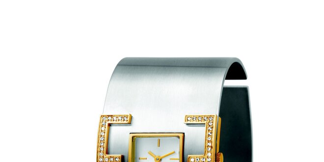 Dámské hodinky se zlatými detaily a kamínky Esprit
