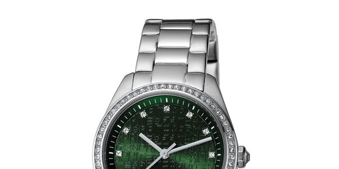 Dámské analogové hodinky se zeleným ciferníkem Esprit