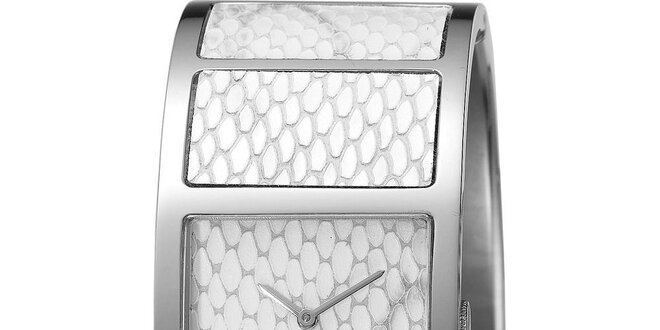 Dámské bílé náramkové hodinky s hadím vzorem Esprit