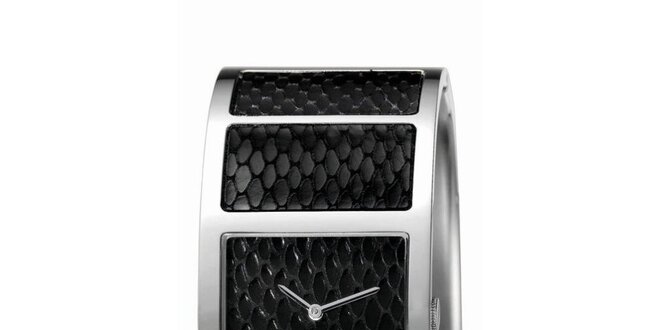 Dámské černé náramkové hodinky s hadím vzorem Esprit