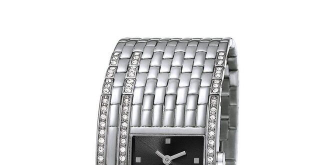 Dámské stříbrně tónované hodinky s širokým náramkem Esprit