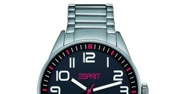 Pánské kulaté hodinky s černým ciferníkem Esprit