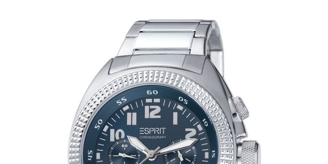 Pánské ocelové hodinky s modrým ciferníkem Esprit
