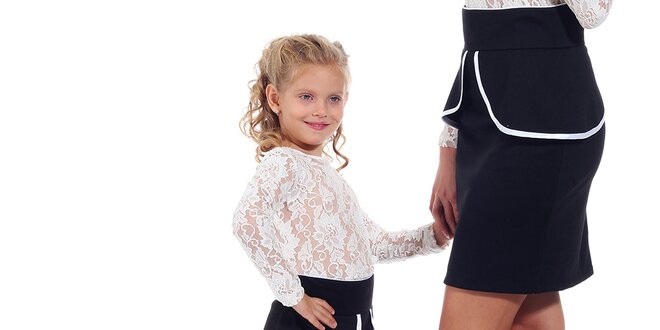 Dětská černá peplum sukně Berry Couture