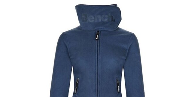 Dámský modrý fleecový kabát s límcem Bench