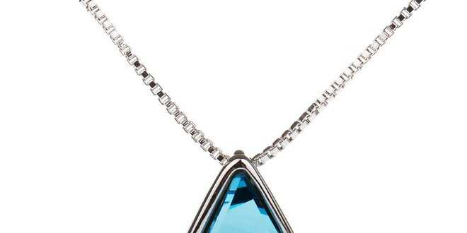 Dámský náhrdelník s modrým trojúhelníkovým přívěskem Fifi Ange