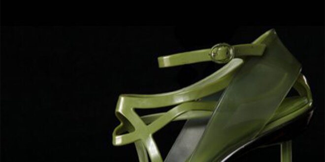 Dámské zelené sandálky Melissa + Jean Paul Gaultier