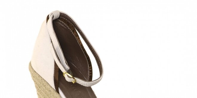 Dámská letní obuv značky Vkingas na jutovém klínu s mašlí hnědé barvy