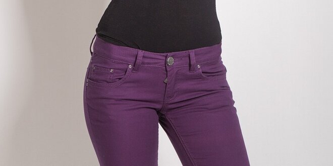 Dámské fialové skinny kalhoty Phard