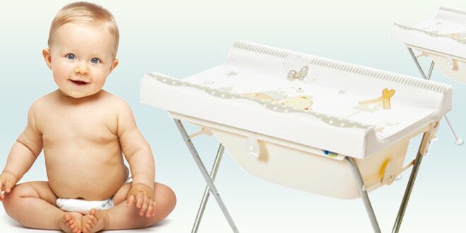 Přebalovací pult s vaničkou pro pohodlí a bezpečí miminka
