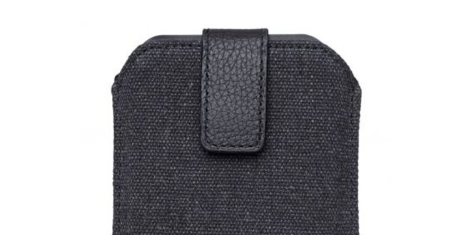 Tmavě šedé textilní pouzdro Hugo Boss na mobilní telefon