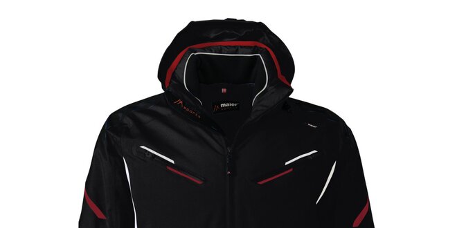 Pánská černá lyžařská bunda s kontrastními prvky Maier
