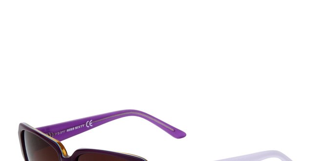 Dámské fialovo-bílé hranaté plastové sluneční brýle Miss Sixty