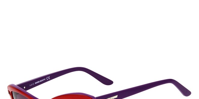 Dámské červeno-fialové kočičí sluneční brýle Miss Sixty