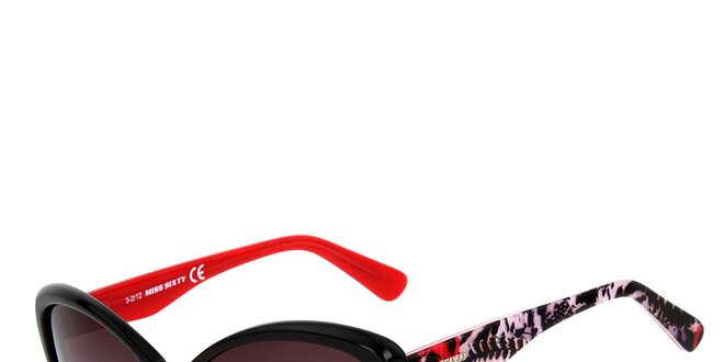 Dámské černé kočičí sluneční brýle s barevnými stranicemi Miss Sixty