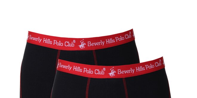 Set dvou pánských černo-červených boxerek Beverly Hills Polo Club